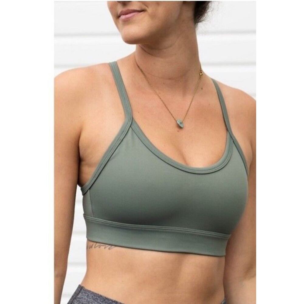 Viicaya Vii Sports Bra Racerback Size iii Sage Athletic Activewear Gym Yoga